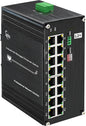 Industrial L2+ Managed 16 Port PoE Ethernet Switch, Gigabit Networking Switch with IPv4/IPv6 Management and DIP Switch, Supporting Din-Rail