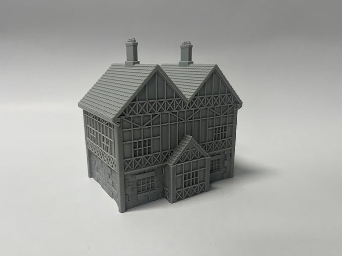 Paintable Tabletop Miniature Little Town Building Terrains Compatible with RPG War Games - 18mm Scale Dioramas Building Set Scenery with Medieval Architecture Style by HAUTICO (HVillageHouses2-1)