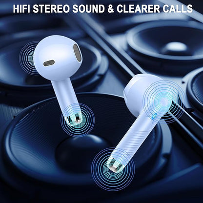 Wireless Earbuds, Bluetooth Ear Buds LED Power Display Headphones Bass Stereo, Bluetooth Earbuds in-Ear Noise Cancelling Mic, 40H Playback Mini Case IP7 Waterproof Sports Earphones for Android iOS