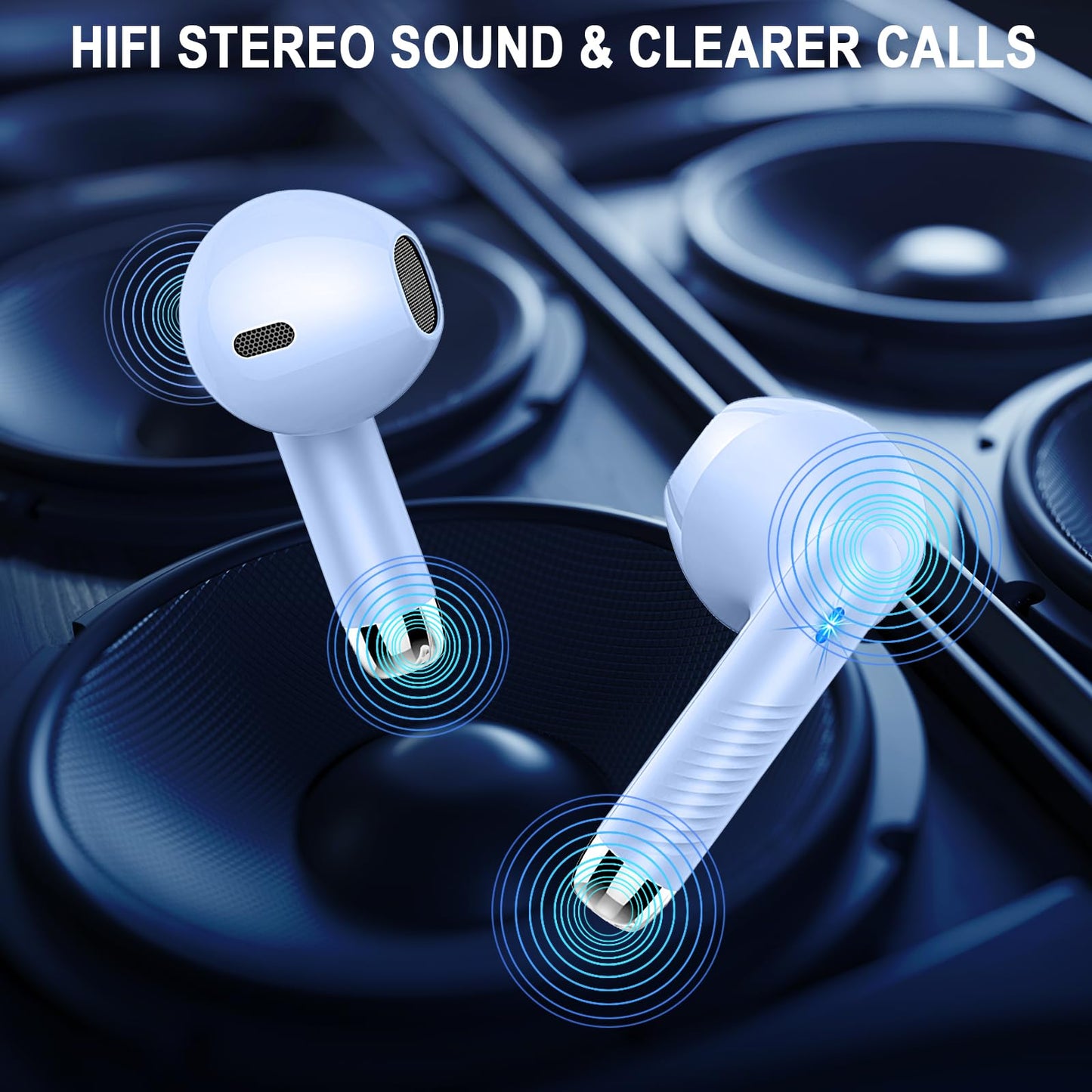 Wireless Earbuds, Bluetooth 5.4 Earbuds, LED Power Display, HiFi Stereo