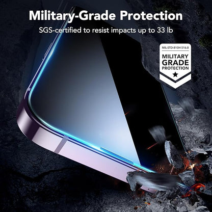 ESR 3 Pack for iPhone 14 Pro Max Privacy Screen Protector, Anti-spy Tempered-Glass Privacy Screen Protector, Micro-curved Edges, Case Friendly