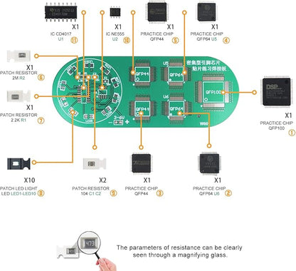 Soldering Practice Kit DIY Circular Red LED SMD Circuit Kit Learn Soldering Kit For Beginners