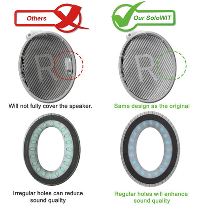 SoloWIT Earpads for Bose QC35, QC35 ii, QC45 - Silver