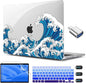 CISSOOK Wave Case for MacBook Air 13.6 inch 2025 2024 2023 2022 Release, Ocean Hard Shell Cover for MacBook Air 13.6 Touch ID Model A2681 A3113 A3240 M2 M3 M4 Chip with Keyboard Cover - Great Wave