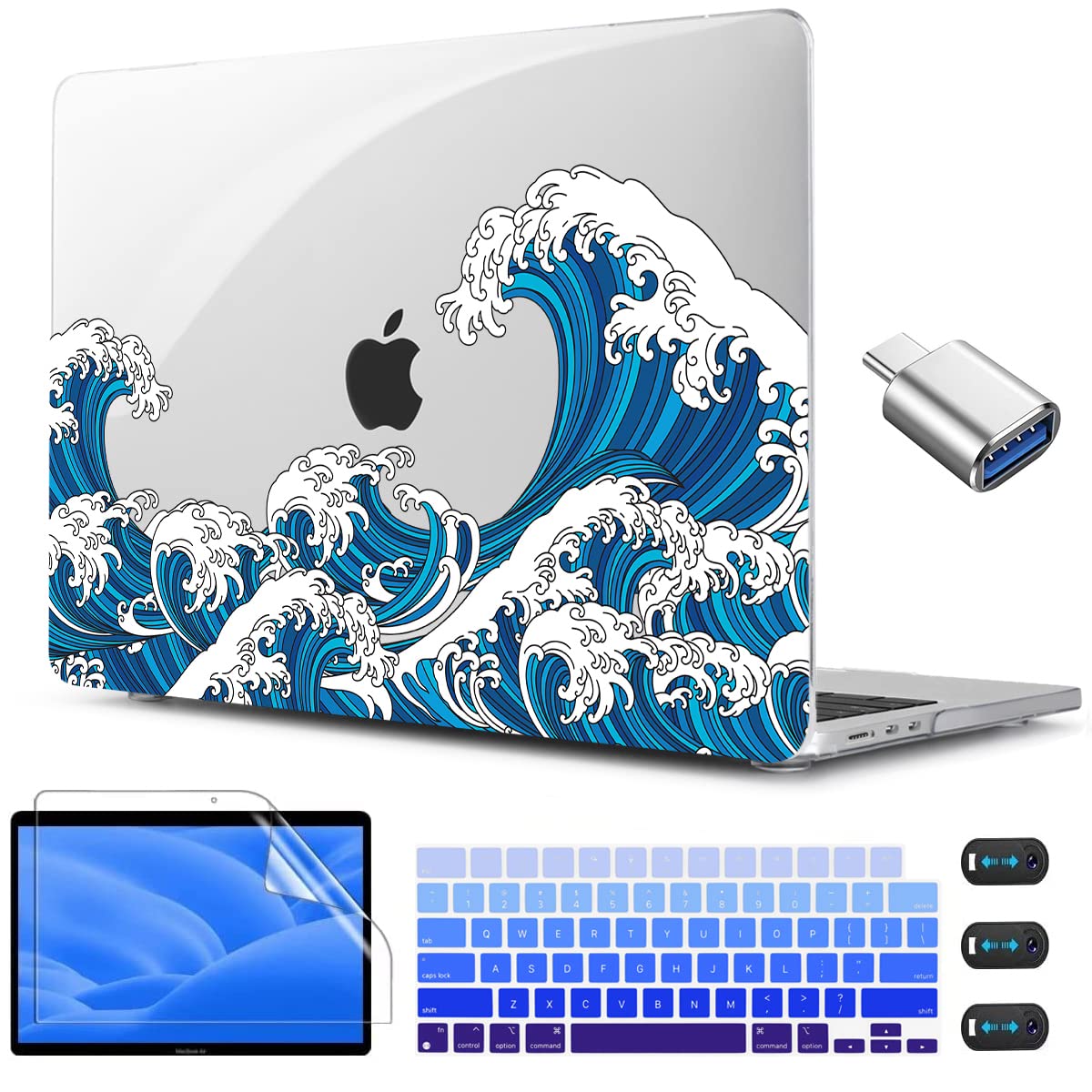 CISSOOK Compatible with MacBook Air 13.6 inch Case M2 M3 M4 M5 Ocean