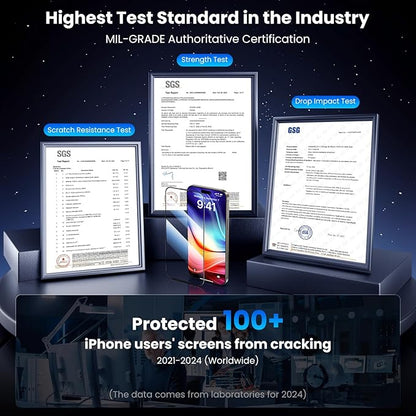 Uyiton UnBreak-Glass for iPhone 15 Pro Max Screen Protector, [Ultrasonic Fingerprint Support][Auto-Alignment Frame] Scratch-Resistant Bubble-Free 15 Pro Max Screen Protector(6.7''), 2 Pack
