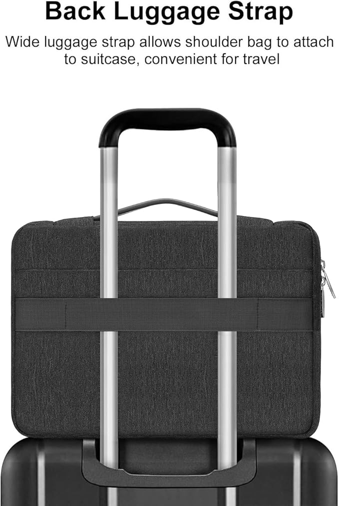 MOSISO 360 Protective Laptop Case 13.3 inch, 13-13.3 inch Laptop Sleeve Compatible with MacBook Air/Pro 13 / Pro 14, HP Dell ASUS Lenovo, Side Open Bag with 2 Raised&1 Flapover Pockets, Slate Gray