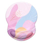 ITNRSIIET Ergonomic Mouse Pad with Gel Wrist Support Small Wrist Rest Smooth Surface Non-Slip PU Base Comfortable Office Supplies Pain Relief, 8.7 x 7.2 inches, Art Style Pattern