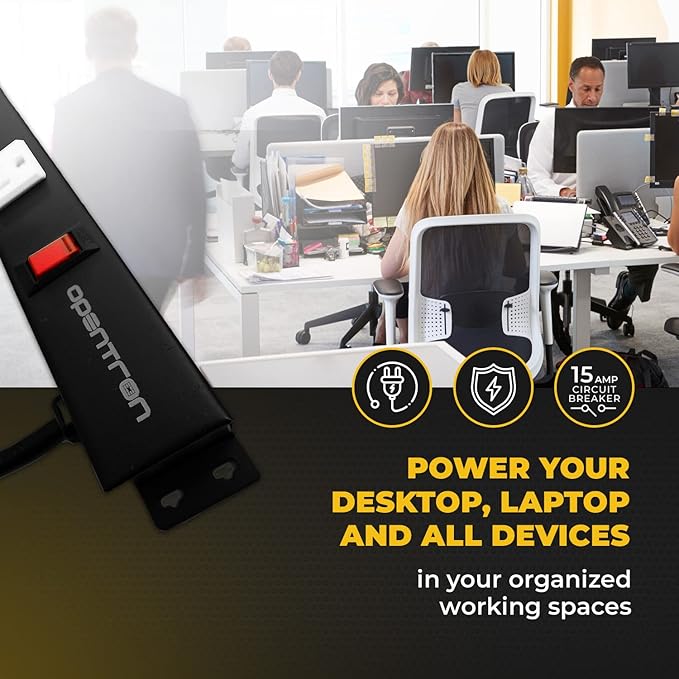 12 Outlets 4 Feet Body Heavy Duty Metal Surge Protector Power Strip (12 outlets 15 feet Power Cord 4 feet Body)