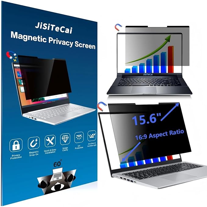 Magnetic Detachable Laptop Privacy Screen (For 15.6")