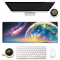 Eflxamz Large Gaming Mouse Pad for Desk,Cute Forest Mushroom Desk Mat,Starry Night Mushroom Desk Pad,Extended Big Computer Keyboard Mouse Pad with Non-Slip Base and Stitched Edge,35.4"x15.7"