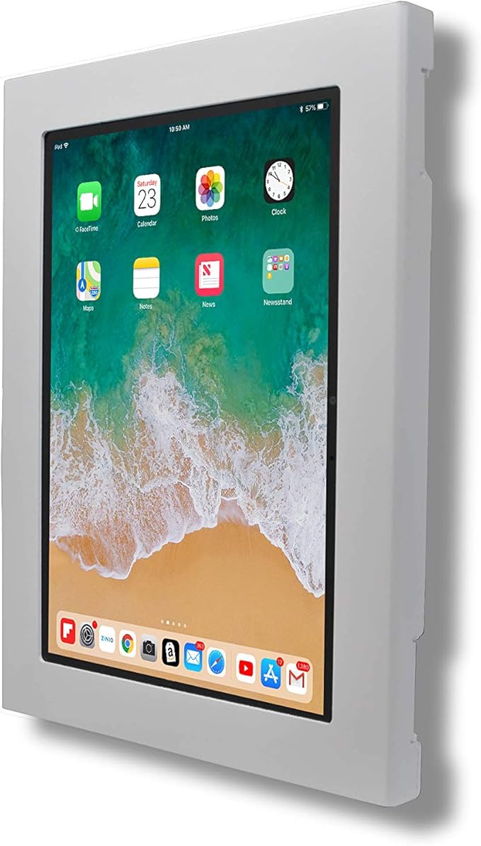 TABcare Locking Security Metal Case for Apple iPad Pro 12.9" 1/2 Home Button & Front Camera Blocked (White, iPad Pro 12.9 1/2)