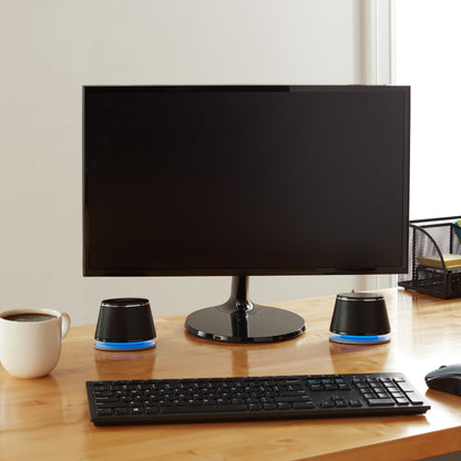 Amazon Basics Stereo 2.0 Speakers for PC or Laptop with Volume Control, 3.5mm Aux Input, USB-Powered, 1 Pair, Black