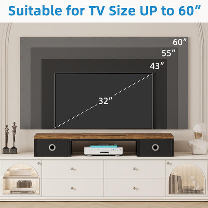 YAOHUOO 45" Large TV Riser with Fabric Drawers for 32-60 inch TV