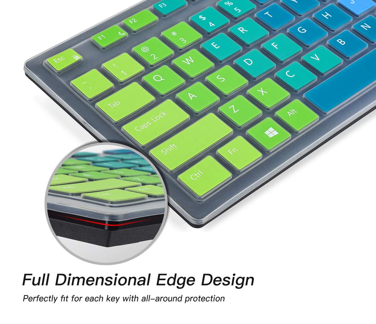 Colorful Keyboard Cover for Dell KM636 Wireless Keyboard/Dell KB216 KB216t KB216p Wired Keyboard/Dell Optiplex 5250 3050 3240 5460 7450 7050/Dell Inspiron AIO 3475/3670/3477 All-in one Desktop,Rainbow