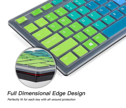 Colorful Keyboard Cover for Dell KM636 Wireless Keyboard/Dell KB216 KB216t KB216p Wired Keyboard/Dell Optiplex 5250 3050 3240 5460 7450 7050/Dell Inspiron AIO 3475/3670/3477 All-in one Desktop,Rainbow