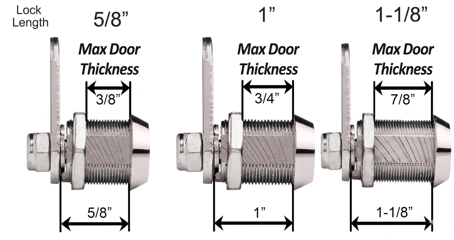 5/8" Tubular Cam Lock (5 Pack-90° Black) RV, Toolbox, Cabinet Replacement