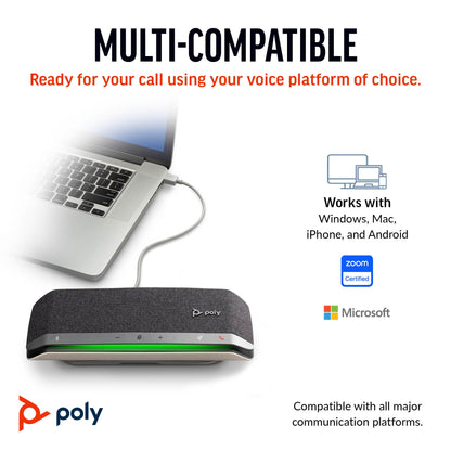 Poly Sync 40 Smart Speakerphone (Plantronics) - Flexible Workspaces - Connect to PC/Mac via USB-A or USB-C and Smartphones via Bluetooth - Works with Teams, Zoom – Amazon Exclusive