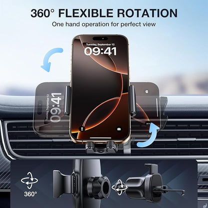 miracase Upgraded-2nd Generation Universal Phone Holders for Your Car, Hands Free Air Vent Car Phone Holder Mount Compatible with iPhone 16/15/14/13/12/11 Series and All Phones