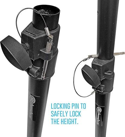 AxcessAbles Studio Monitor Speaker Stands Pair. 80lb Capacity per Stand. Adjustable Height 26" - 42". Metal Constructed Stands Ideal for Surround Sound, Bookshelf and Monitoring Speakers