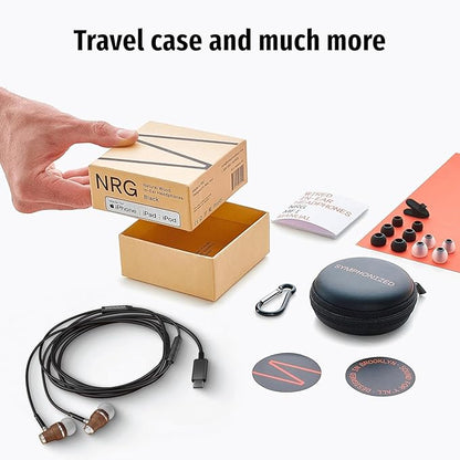 Symphonized Premium Wooden iPhone Earphones Wired (USB C) Deep Bass Sound, 3D Sound, Microphone Volume Control, 90% Noise Cancelling for Type C Devices. Earphones for iPhone 15 to 16 & Android