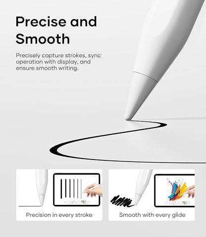 Replacement Pencil Tips for Apple Pencil Pro, Pen Tips for Apple Pencil 2nd Gen/1st Gen/USB-C, Wear-Resisting Pencil Nibs with Storage Box, Pen Nibs Set Compatible with Apple Pen (6 Pack, White)