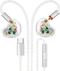 Vibes 202MC USB-C Wired Earbuds - HiFi in Ear Monitor Headphones - Noise Isolating Ear Buds w/ Mic - Clear Sound, Deep Bass & Comfort-Fit Earphones - MMCX to USBC, Silver Plated Cord, Carrying Case