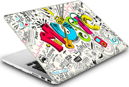 Creativity Music Laptop Shell Compatible with MacBook Air 13 Inch Case 2017 2016 2015 2014 2013 2012 2011 2010 A1466/A1369, AMCJJ Plastic Hard Cover Shell Case & Keyboard Cover &Screen Protector