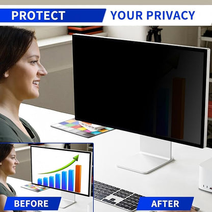 24 Inch Computer Privacy Screen for 16:9 Aspect Ratio Widescreen Monitor, Eye Protection Anti Glare Blue Light Computer Monitor Privacy Filter, Removable Anti-Scratch 24in Protector Film