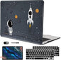 for MacBook Air 13 inch Case 2020 2019 2018 Release M1 A2337 A2179 A1932, Glitter Crystal Pritned Pattern Hard Case Cover for Mac Air 13.3" Retina Display Touch ID, Astronauts & Spacecraft