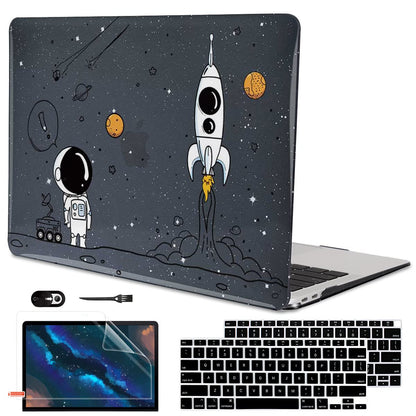 LCMOCICO for MacBook Air 13 inch Case 2020 2019 2018 Release M1 A2337 A2179 A1932, Glitter Crystal Pritned Pattern Hard Case Cover for Mac Air 13.3" Retina Display Touch ID, Astronauts & Spacecraft