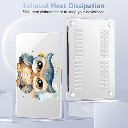for MacBook Pro 16 inch Case 2019 2020 Release Model A2141, Plastic Hard Shell Cover with Keyboard Cover for MacBook Pro 16 inch with Touch Bar & Touch ID - Cute owl