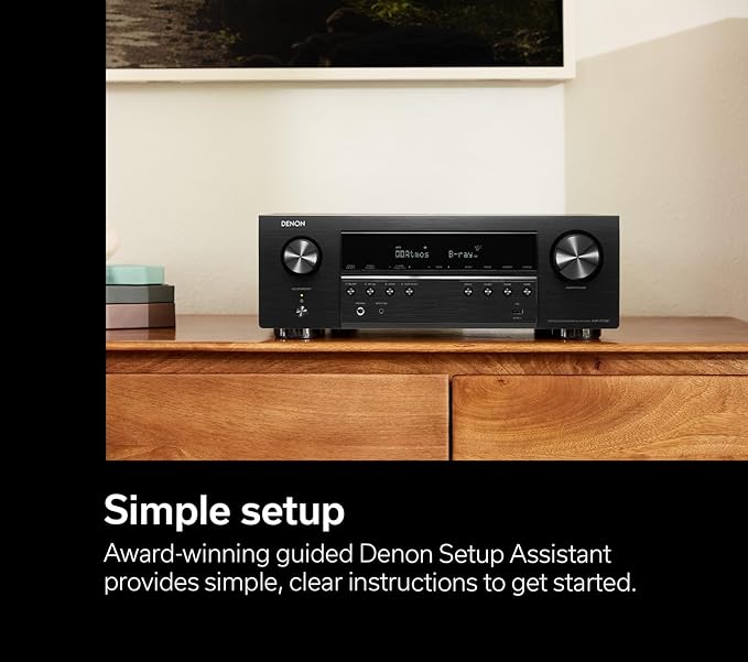Denon AVR-S770H 7.2ch 8K Smart AV Receiver with Voice Control and DTS:X with 6 Year Amber Protection Plan (2023)