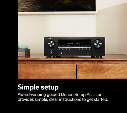 Denon AVR-S770H 7.2ch 8K Smart AV Receiver with Voice Control and DTS:X with 6 Year Amber Protection Plan (2023)