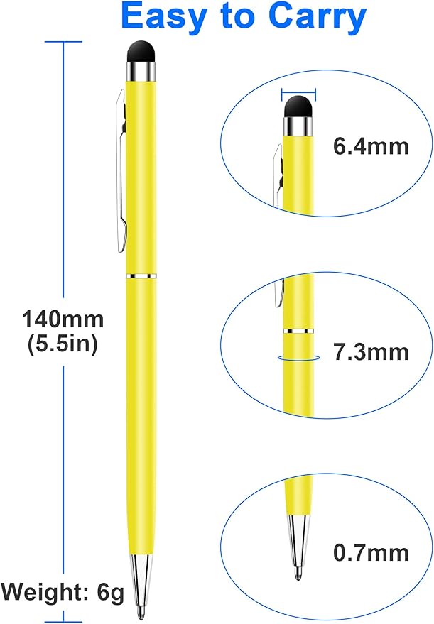 24 Pack Stylus Pens for Touch Screens innhom Stylus Pen for ipad iPhone Tablets Samsung and Black Ink Ballpoint Pens-2 in 1 Stylists Pens