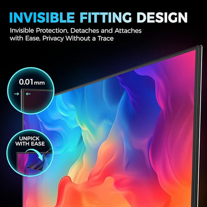 2 Pack Hidden Design Magnetic Computer Privacy Screen 24 inch, Removable Screen Filter for Frameless Monitor 16:9 Widescreen, Anti Blue Light Privacy Shield, Anti-Glare Protector