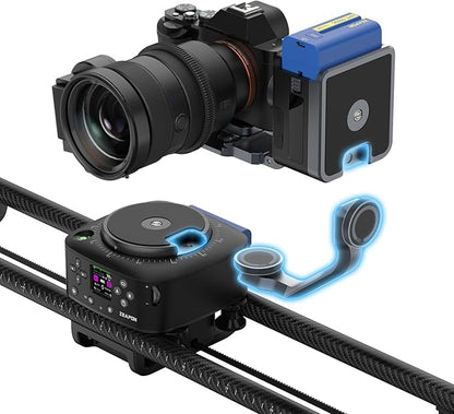 Zeapon AXIS 100 Pro (3-axis) Multi-axis Motorized Camera Slider, 39''/ 100cm DSLR Carbon Fiber Electric Track, LCD Screen APP Control, Pan Head for 360° Panoramic Time-Lapse Follow Focus