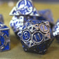 Metal DND Dice Set - High Artistic Making Dungeons and Dragons Dice, Large Weighted Metallic D&D Dice Sets - Polyhedral Role Playing Dice for MTG RPG, Silver Purple D and D Dice with DND Gift Box