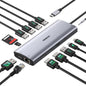USB C Docking Station 3 Monitors 4K@60Hz, 14-in-1 Laptop Docking Station with 2 HDMI 4K@60Hz, DP 8K@30Hz/ 4K@144Hz, 3 USB 3.0, 2 USB 2.0, RJ45, Audio, PD 100W, USB-C HUB for Windows Laptop Accessories