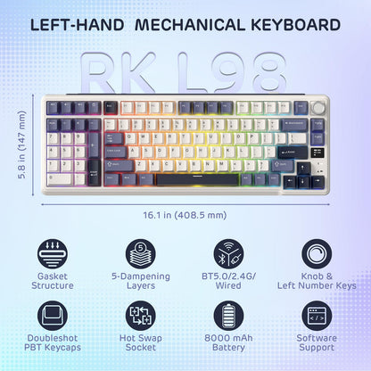 RK ROYAL KLUDGE L98 Wireless Mechanical Keyboard w/Southpaw Numpad
