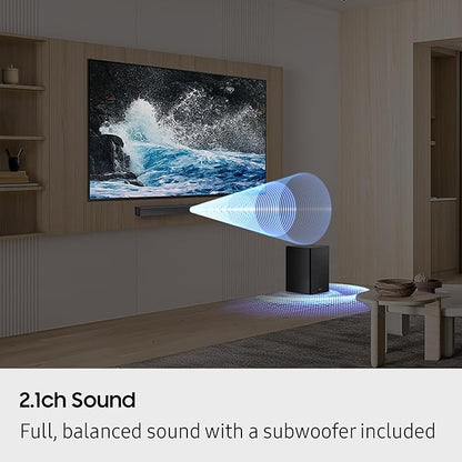 Samsung B-Series Soundbar HW-B550F 2.1 ch DTS Virtual:X Soundbar with Subwoofer (2025 Model) Voice Enhance Mode, Bass Boost, Adaptive Sound