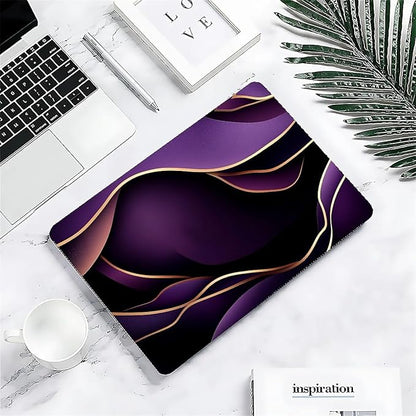 Compatible with MacBook Air 13.3 13.6 Inch Case 2022 2021 2020 2019 Plastic Hard Shell Case Cover,13.3 Air (A1932/A2179/A2337), Purple and Gold Color Line