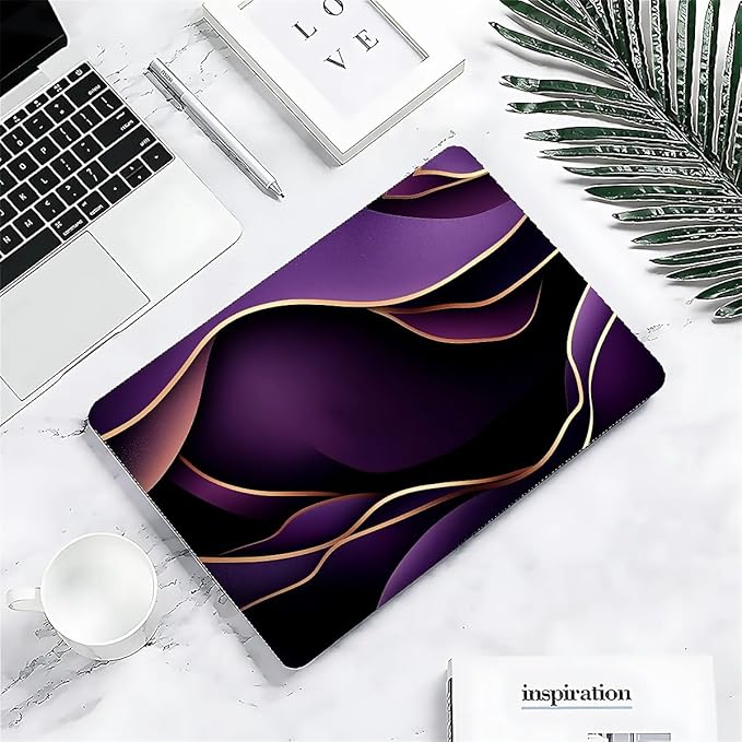 Compatible with MacBook Air 13.3 13.6 Inch Case 2022 2021 2020 2019 Plastic Hard Shell Case Cover,13.3 Pro(A1706/A1708/A1989/A2159/A2289/A2338), Purple and Gold Color Line