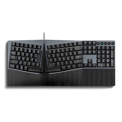 Perixx PERIBOARD-535BR Wired Ergonomic Mechanical Split Keyboard - Low-Profile Brown Tactile Switches - Programmable Feature with Macro Keys - Compatible with Windows and Mac OS X - US English, Black