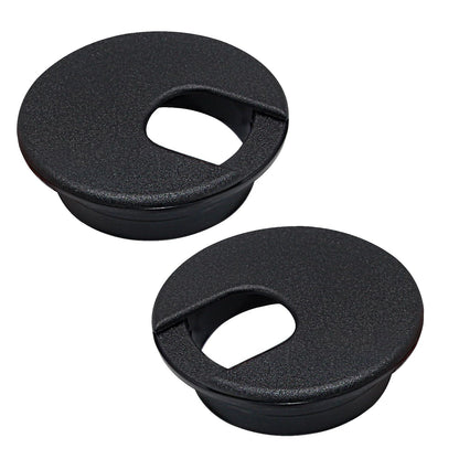 EASYEAH 2 Pcs Desk Grommet 1-3/8" / 35 mm, Desk Cord Hole Cover, Cable Grommet ABS Plastic, Desk Hole Grommet for Home & Office Pc, Detachable Cable Cord Organizer-Black