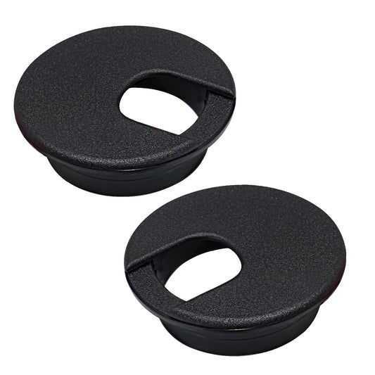 EASYEAH 2 Pcs Desk Grommet 1-3/8" / 35 mm, Desk Cord Hole Cover, Cable Grommet ABS Plastic, Desk Hole Grommet for Home & Office Pc, Detachable Cable Cord Organizer-Black