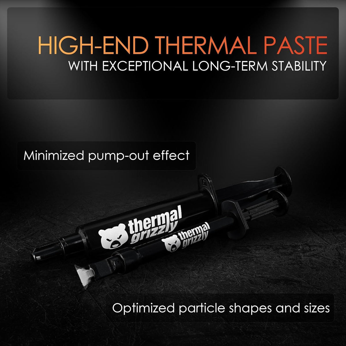 Thermal Grizzly - Duronaut - Enhanced Durability & High Performance Thermal Paste - for Maximum Conductivity While Overclocking CPU/GPU/PS4/PS5/Xbox with 12 Cleaning Wipes 6 Wet & 6 Dry (2g + Wipes)