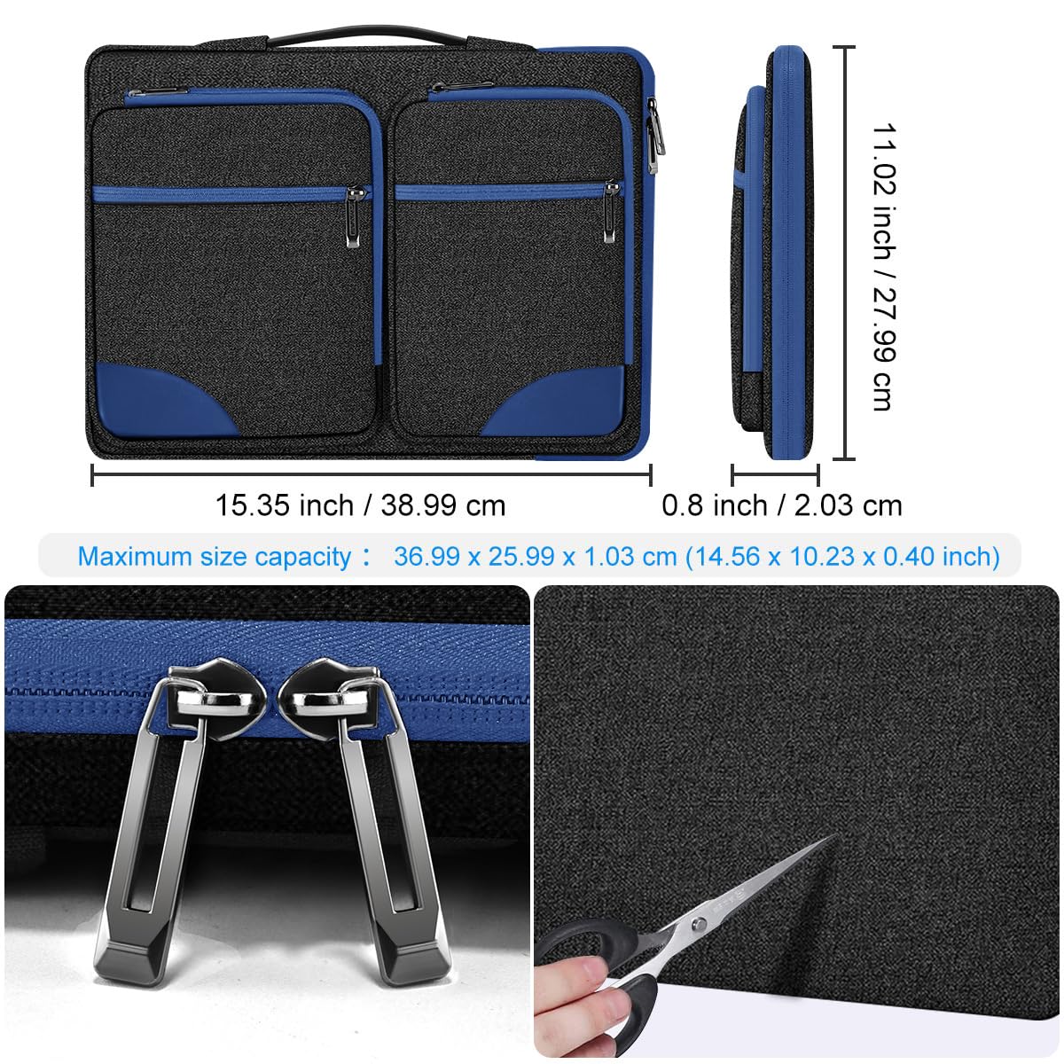 ZINZ 360 Protective Laptop Case 15" 15.6" 16" Sleeve, Water-Resistant Handbag with Straps Compatible with 16" MacBook Neo, MacBook Pro Air 16"/15", XPS 16" and Most 15" 15.6" 16" Notebooks,B01BL02