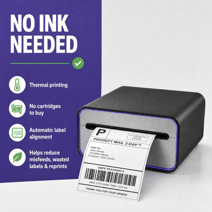 Zeturn 4x6 Thermal Shipping Label Printer, Bluetooth Wireless