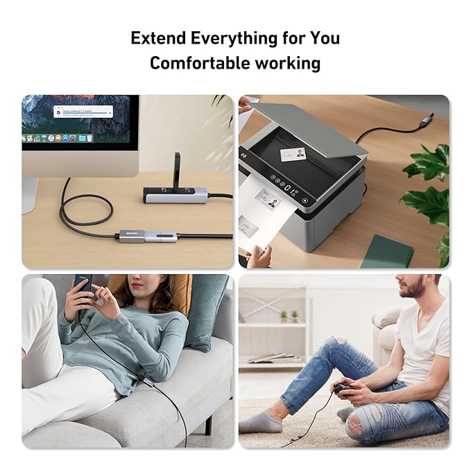 BENFEI USB 3.0 Extension Cable 6.6 Feet, Nylon Braided Compatible with Webcam, Camera, Phone, USB hub, Mouse, Keyboard, Printer, Hard Drive, Headset